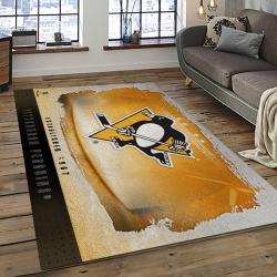 NHL Pittsburgh Penguins Hockey Team Logo Sport Carpet Rectangle Area Rug For Living Room PP28