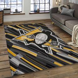 NHL Pittsburgh Penguins Hockey Team Logo Sport Carpet Rectangle Area Rug For Living Room PP30