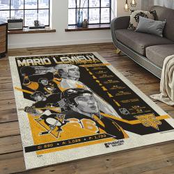 NHL Pittsburgh Penguins Hockey Team Logo Sport Carpet Rectangle Area Rug For Living Room PP32