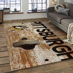 NHL Pittsburgh Penguins Hockey Team Logo Sport Carpet Rectangle Area Rug For Living Room PP37