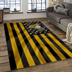 NHL Pittsburgh Penguins Hockey Team Logo Sport Carpet Rectangle Area Rug For Living Room PP40