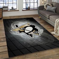 NHL Pittsburgh Penguins Hockey Team Logo Sport Carpet Rectangle Area Rug For Living Room PP42
