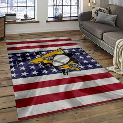 NHL Pittsburgh Penguins Hockey Team Logo Sport Carpet Rectangle Area Rug For Living Room PP53