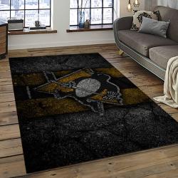 NHL Pittsburgh Penguins Hockey Team Logo Sport Carpet Rectangle Area Rug For Living Room PP54