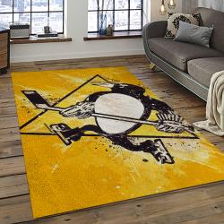 NHL Pittsburgh Penguins Hockey Team Logo Sport Carpet Rectangle Area Rug For Living Room PP55
