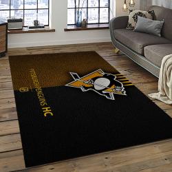 NHL Pittsburgh Penguins Hockey Team Logo Sport Carpet Rectangle Area Rug For Living Room PP57