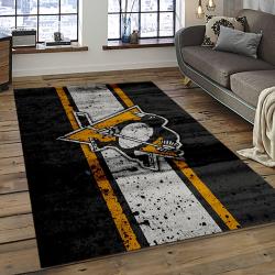 NHL Pittsburgh Penguins Hockey Team Logo Sport Carpet Rectangle Area Rug For Living Room PP61