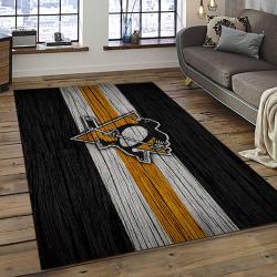 NHL Pittsburgh Penguins Hockey Team Logo Sport Carpet Rectangle Area Rug For Living Room PP62