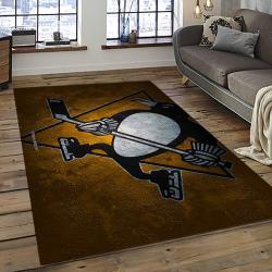 NHL Pittsburgh Penguins Hockey Team Logo Sport Carpet Rectangle Area Rug For Living Room PP64