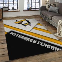 NHL Pittsburgh Penguins Hockey Team Logo Sport Carpet Rectangle Area Rug For Living Room PP65