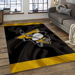 NHL Pittsburgh Penguins Hockey Team Logo Sport Carpet Rectangle Area Rug For Living Room PP70