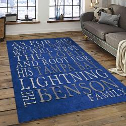 NHL Tampa Bay Lightning Hockey Team Logo Sport Carpet Rectangle Area Rug For Living Room TBL09