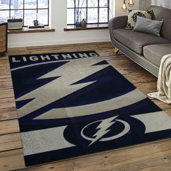 NHL Tampa Bay Lightning Hockey Team Logo Sport Carpet Rectangle Area Rug For Living Room TBL11