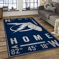 NHL Tampa Bay Lightning Hockey Team Logo Sport Carpet Rectangle Area Rug For Living Room TBL15