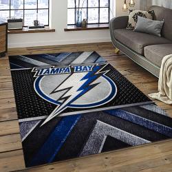 NHL Tampa Bay Lightning Hockey Team Logo Sport Carpet Rectangle Area Rug For Living Room TBL17