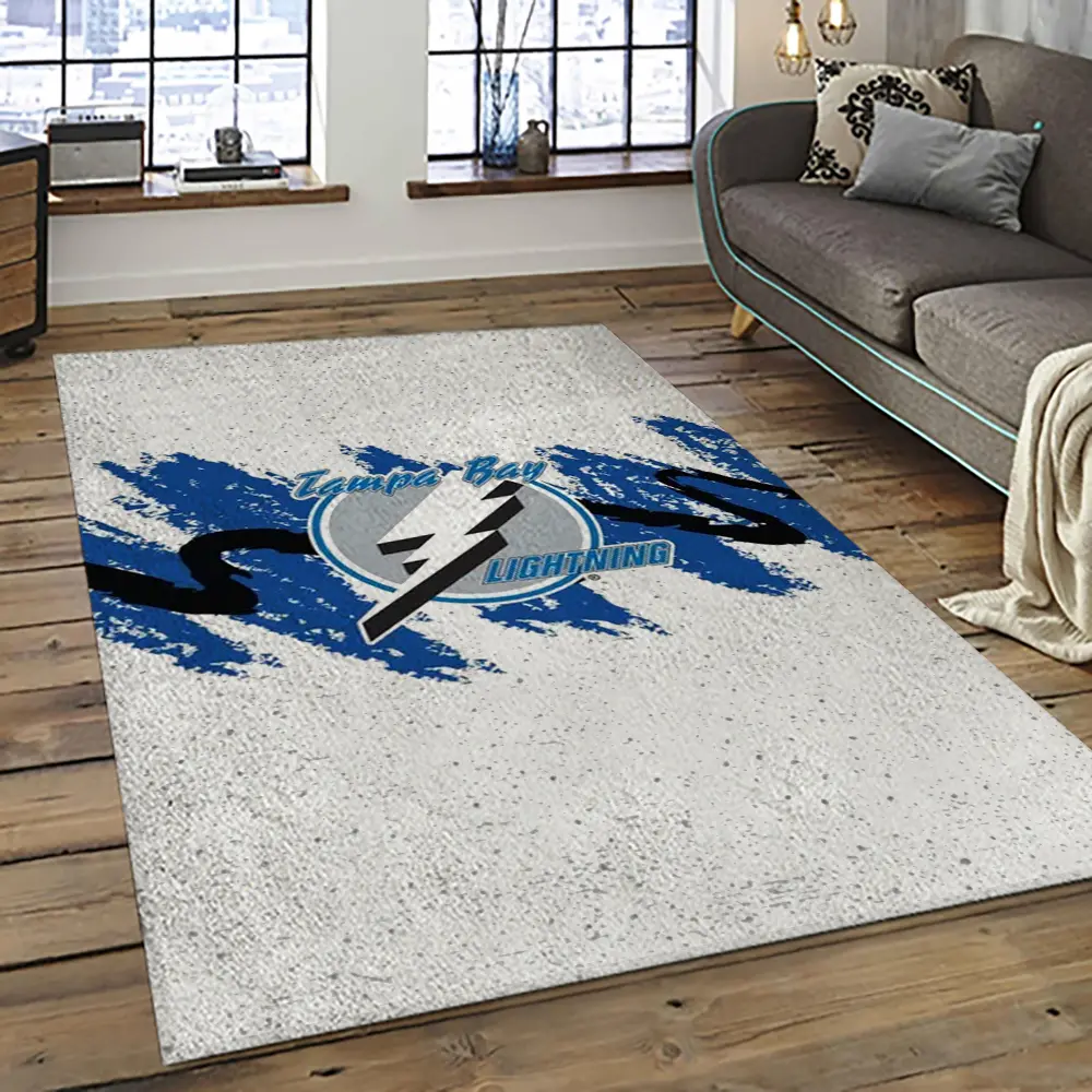 NHL Tampa Bay Lightning Hockey Team Logo Sport Carpet Rectangle Area Rug For Living Room TBL25