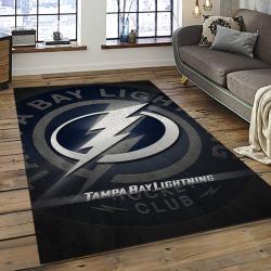 NHL Tampa Bay Lightning Hockey Team Logo Sport Carpet Rectangle Area Rug For Living Room TBL31