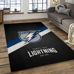 NHL Tampa Bay Lightning Hockey Team Logo Sport Carpet Rectangle Area Rug For Living Room TBL33
