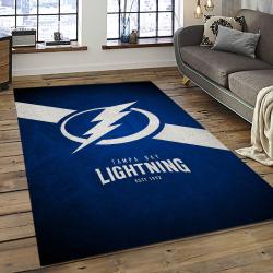 NHL Tampa Bay Lightning Hockey Team Logo Sport Carpet Rectangle Area Rug For Living Room TBL34