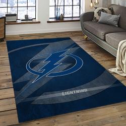 NHL Tampa Bay Lightning Hockey Team Logo Sport Carpet Rectangle Area Rug For Living Room TBL35