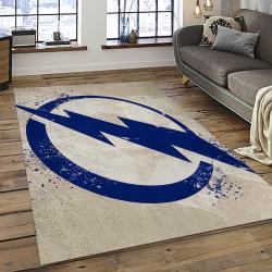 NHL Tampa Bay Lightning Hockey Team Logo Sport Carpet Rectangle Area Rug For Living Room TBL49