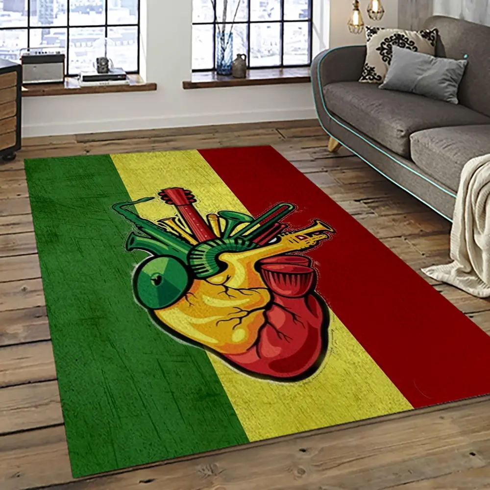 Singer Bob Marley Music Carpet Rectangle Area Rug For Living Room Bedroom Decor BM02