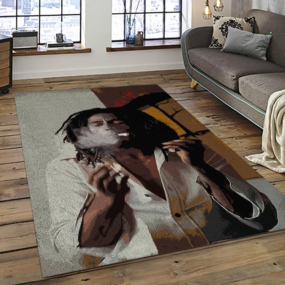 Singer Bob Marley Music Carpet Rectangle Area Rug For Living Room Bedroom Decor BM25