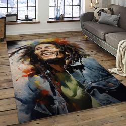 Singer Bob Marley Music Carpet Rectangle Area Rug For Living Room Bedroom Decor BM31