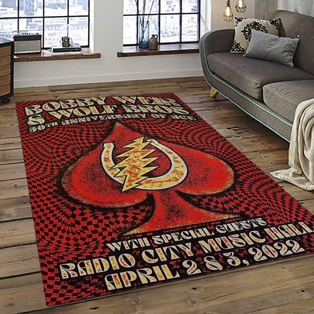 Singer Bob Weir Music Carpet Rectangle Area Rug For Living Room Bedroom Decor BW35