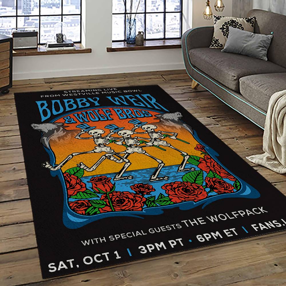 Singer Bob Weir Music Carpet Rectangle Area Rug For Living Room Bedroom Decor BW38