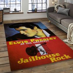 Singer Elvis Presley Music Carpet Rectangle Area Rug For Living Room Bedroom Decor EP01