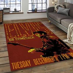 Singer Elvis Presley Music Carpet Rectangle Area Rug For Living Room Bedroom Decor EP02