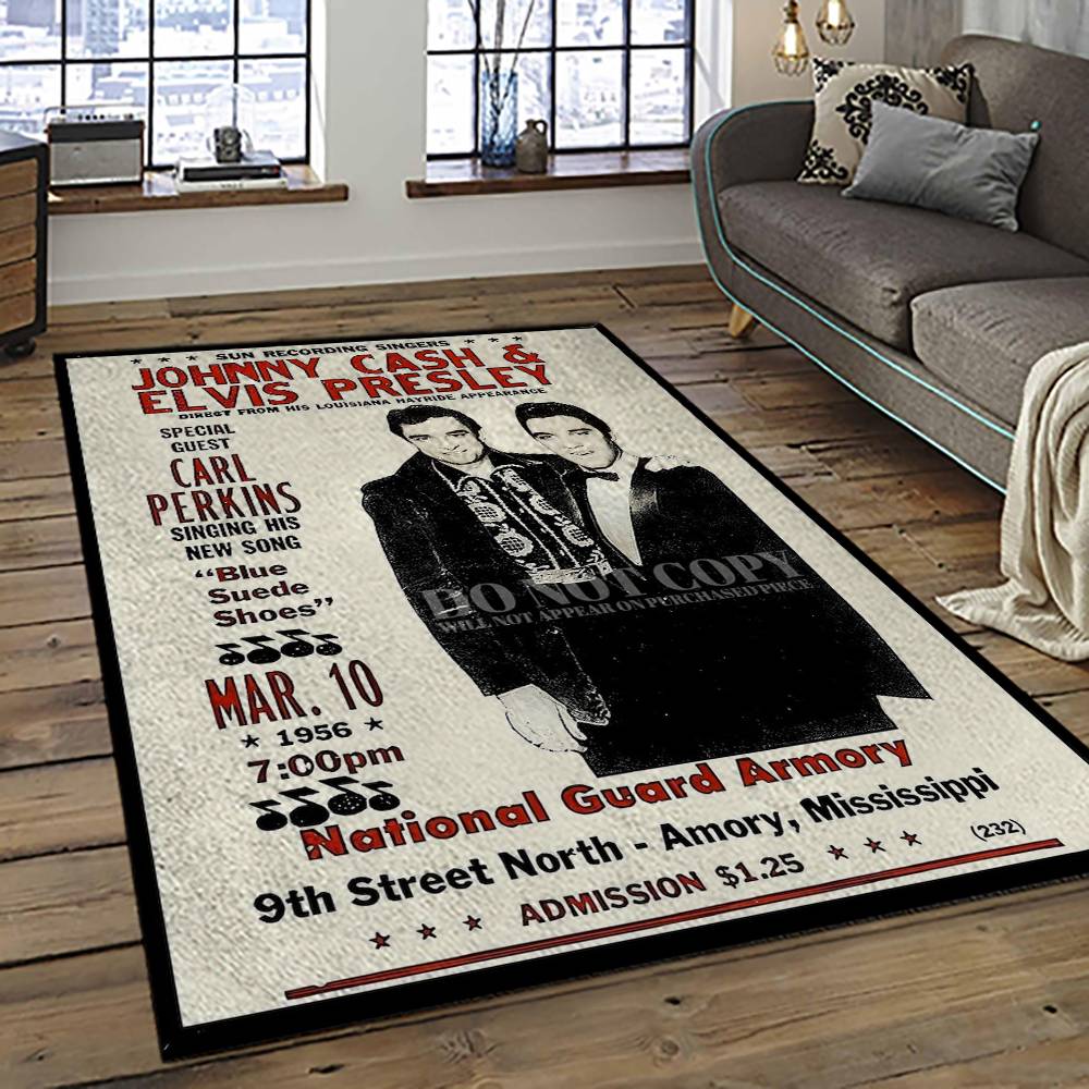 Singer Elvis Presley Music Carpet Rectangle Area Rug For Living Room Bedroom Decor EP03