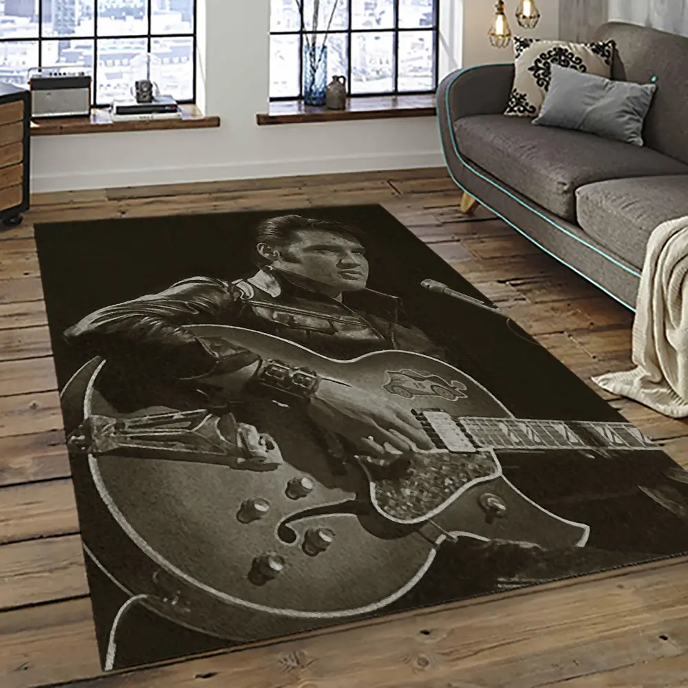 Singer Elvis Presley Music Carpet Rectangle Area Rug For Living Room Bedroom Decor EP09