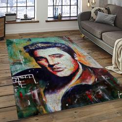 Singer Elvis Presley Music Carpet Rectangle Area Rug For Living Room Bedroom Decor EP11