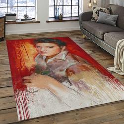 Singer Elvis Presley Music Carpet Rectangle Area Rug For Living Room Bedroom Decor EP13