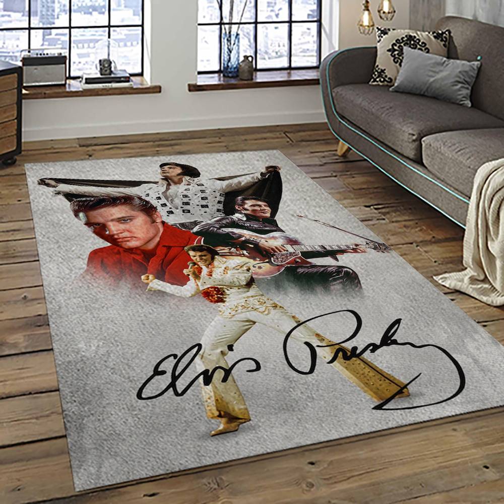 Singer Elvis Presley Music Carpet Rectangle Area Rug For Living Room Bedroom Decor EP20