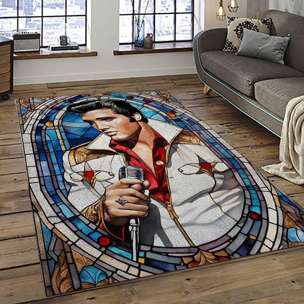 Singer Elvis Presley Music Carpet Rectangle Area Rug For Living Room Bedroom Decor EP21