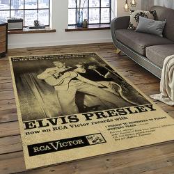 Singer Elvis Presley Music Carpet Rectangle Area Rug For Living Room Bedroom Decor EP23