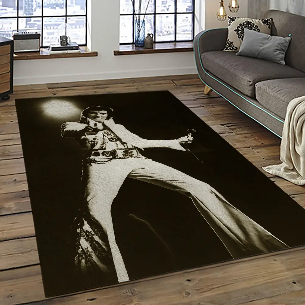 Singer Elvis Presley Music Carpet Rectangle Area Rug For Living Room Bedroom Decor EP30