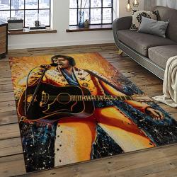 Singer Elvis Presley Music Carpet Rectangle Area Rug For Living Room Bedroom Decor EP33