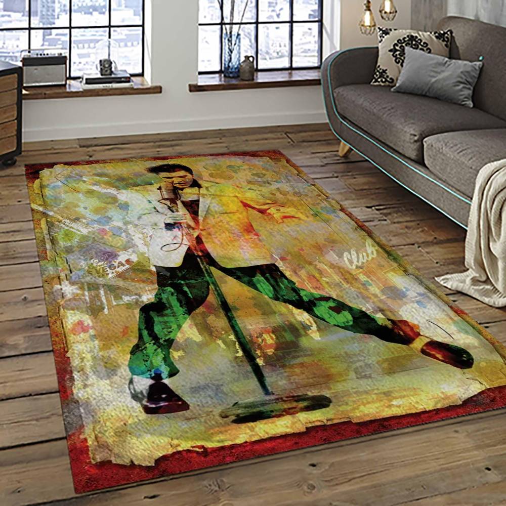 Singer Elvis Presley Music Carpet Rectangle Area Rug For Living Room Bedroom Decor EP35