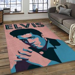 Singer Elvis Presley Music Carpet Rectangle Area Rug For Living Room Bedroom Decor EP41