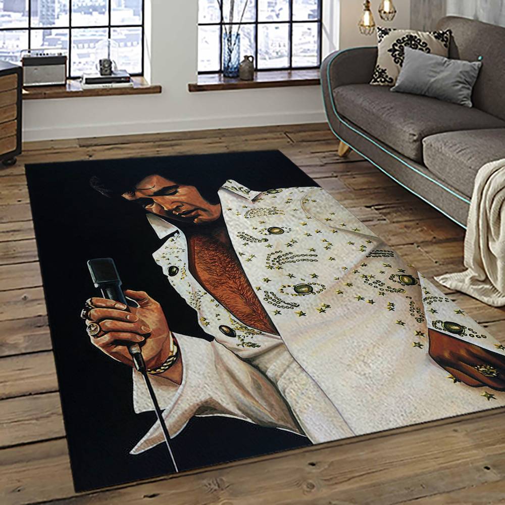 Singer Elvis Presley Music Carpet Rectangle Area Rug For Living Room Bedroom Decor EP47
