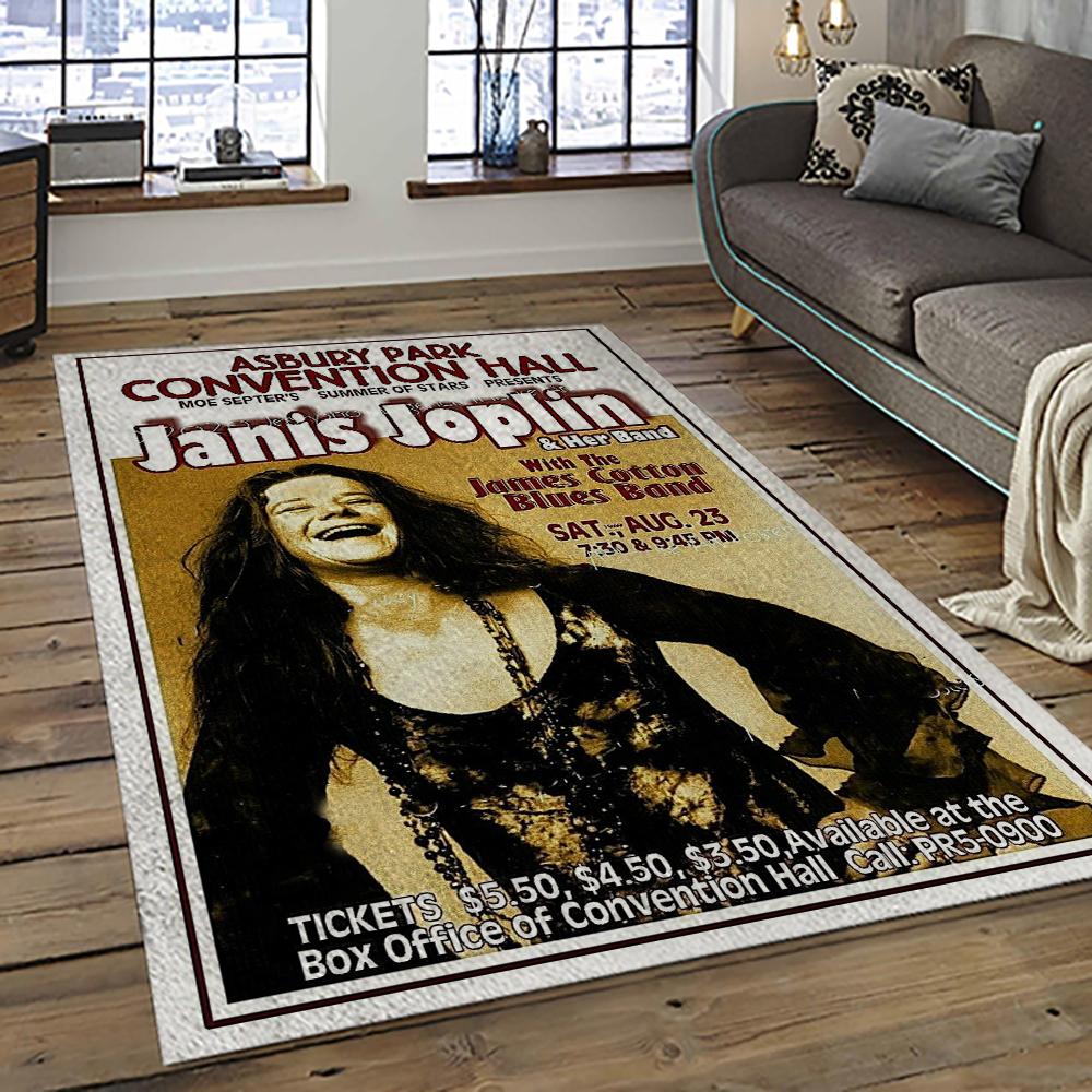 Singer Janis Joplin Music Carpet Rectangle Area Rug For Living Room Bedroom Decor JJ05