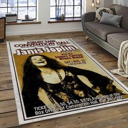 Singer Janis Joplin Music Carpet Rectangle Area Rug For Living Room Bedroom Decor JJ05