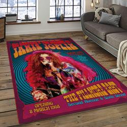 Singer Janis Joplin Music Carpet Rectangle Area Rug For Living Room Bedroom Decor JJ13