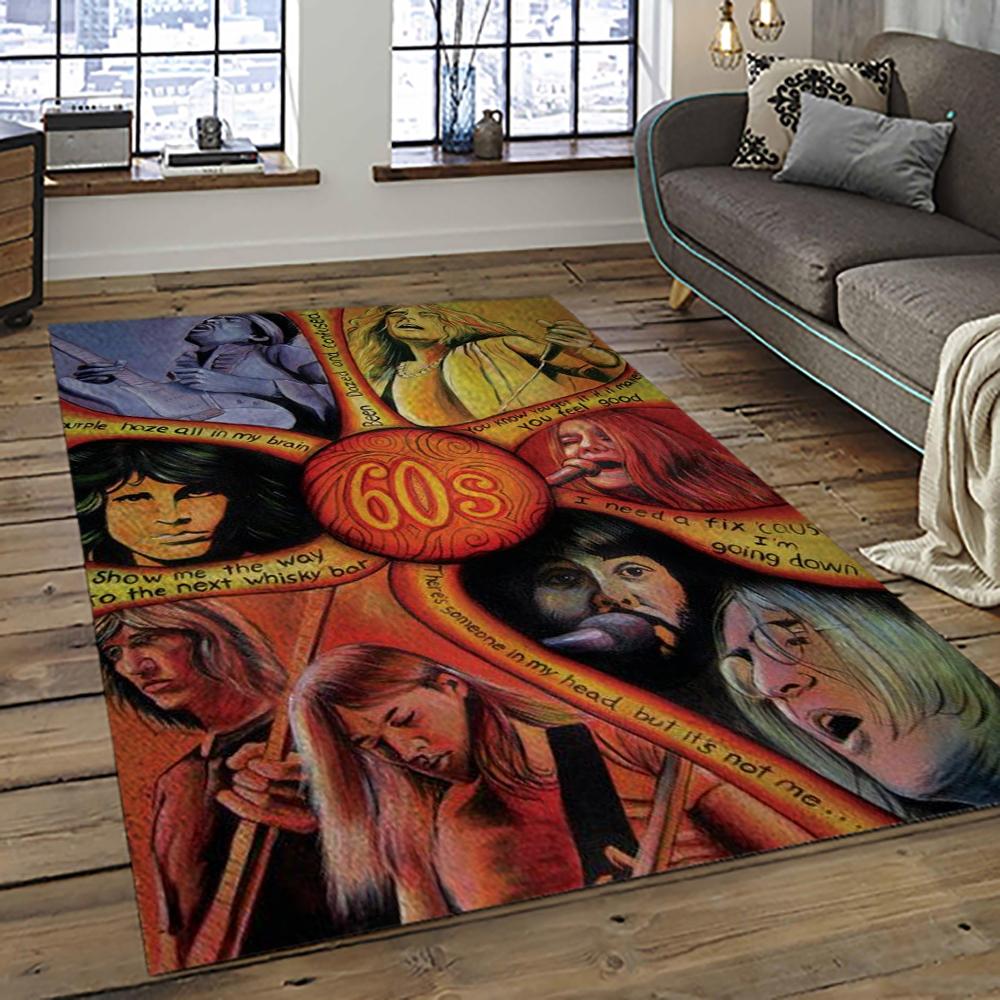 Singer Janis Joplin Music Carpet Rectangle Area Rug For Living Room Bedroom Decor JJ17
