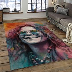 Singer Janis Joplin Music Carpet Rectangle Area Rug For Living Room Bedroom Decor JJ19