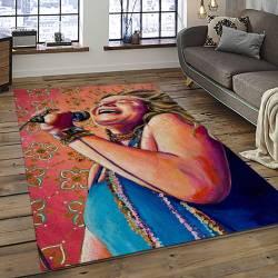 Singer Janis Joplin Music Carpet Rectangle Area Rug For Living Room Bedroom Decor JJ21